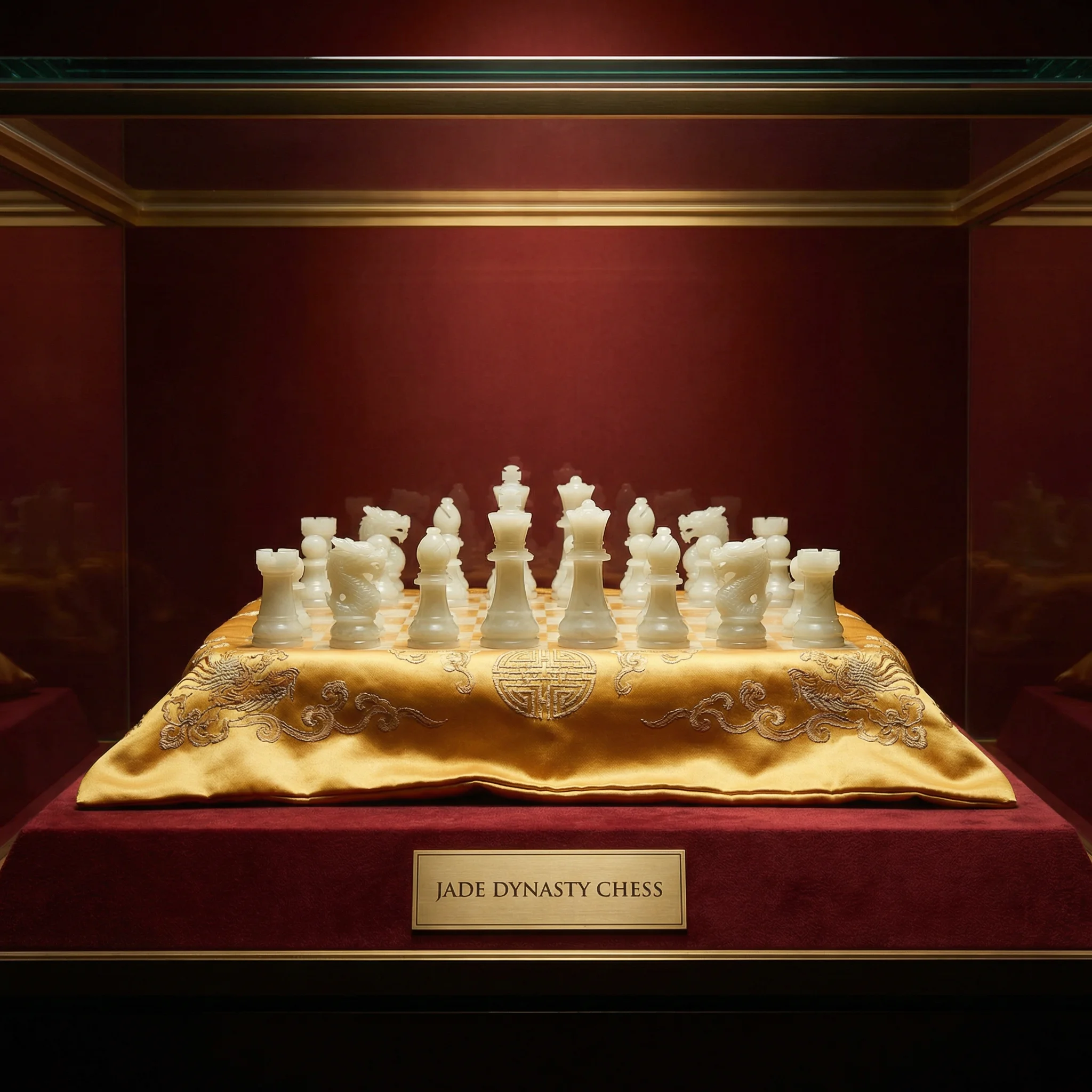 和田玉雕琢的宫廷棋盘，展示精美的 j9棋牌